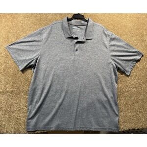 Reebok Polo Shirt Mens 3XLT XXXLT Blue/Gray Golf Polyester Short Sleeve